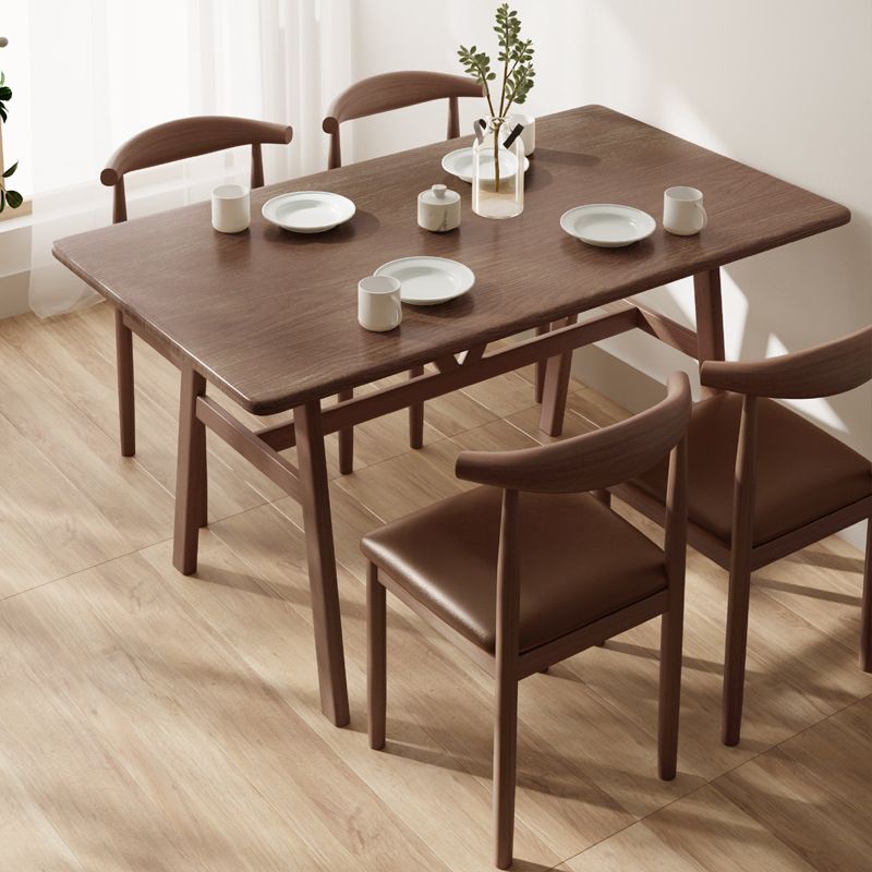 Nordic Wood Dining Table Dining Rectangle Table with Metal Legs