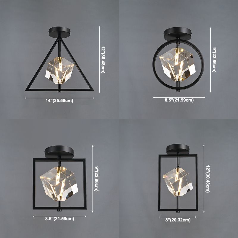 Luminaire encastré géométrique contemporain en cristal à 2 lumières