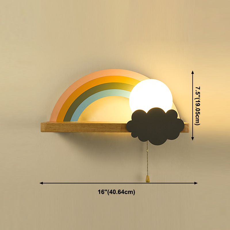 1-Licht-Glaswandbeleuchtung Kinderstil Ballform Wandmontage Leuchte in Weiß