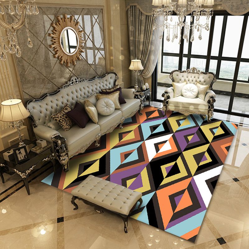 Lichtgele modern tapijt polyester grafisch vloerkleed niet-slip achterste tapijt voor woningdecoratie