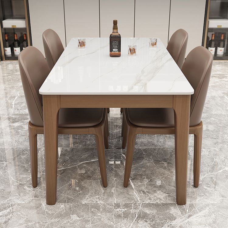 Rectangle Dining Site Table Midcentury Style Stone Dinner Room Kitchen Table