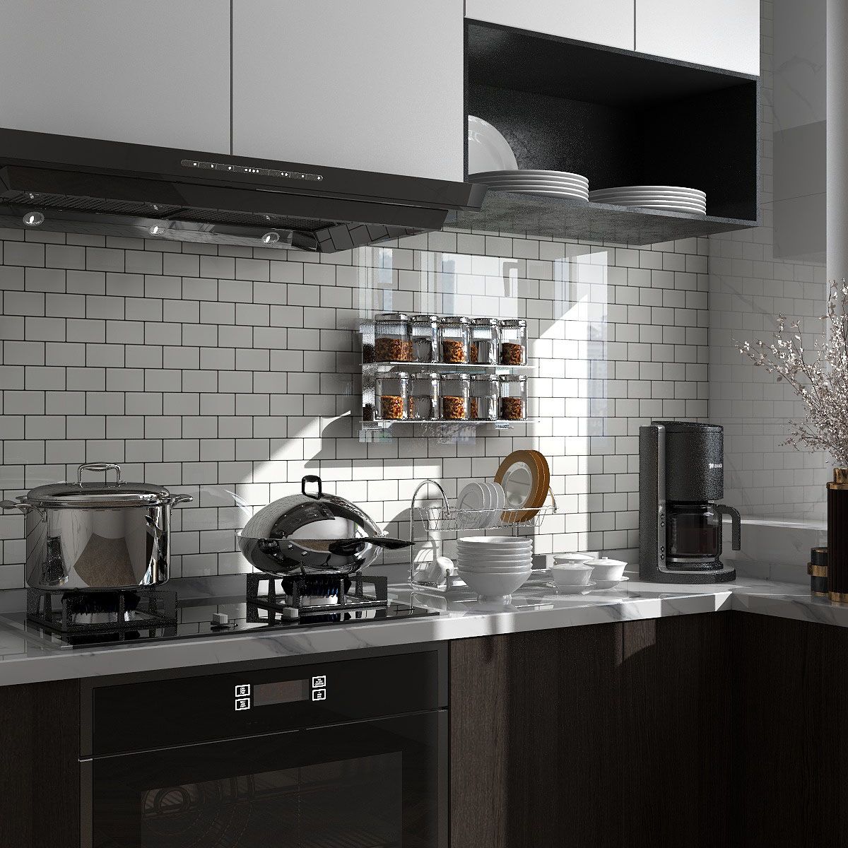 White Subway Tile Water-resistant PVC Peel & Stick Tile for Backsplash Wall