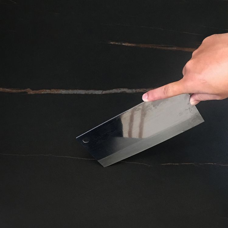 Rectangle Black Dining Table Sintered Stone Table Industrial with 4 Legs