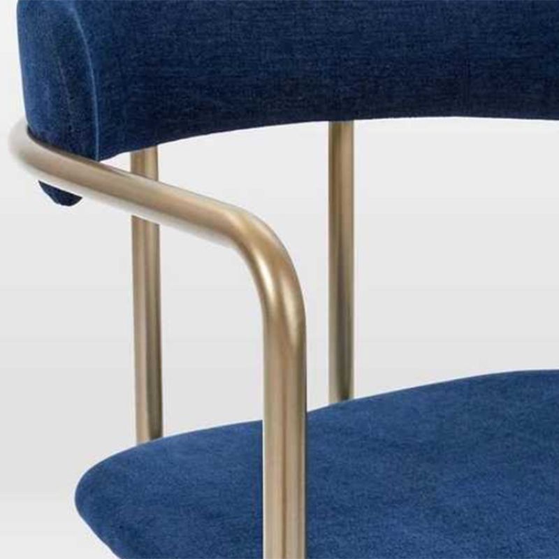Upholstered Dining Chair Glam Style Open Back Dining Room Chair for Indoor