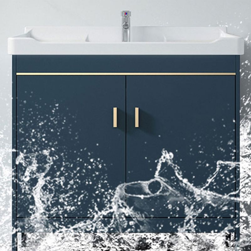 Glam Bathroom Vanity Set Ceramic Top Standalone Cabinet and Faucet Sink Vanity