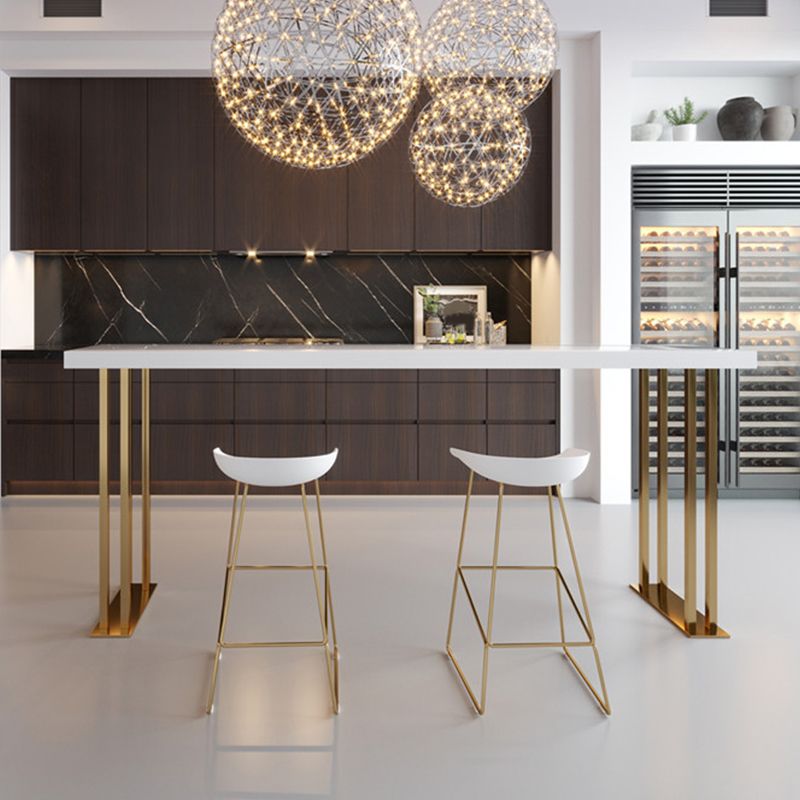 Metal Barstools Glam Armless Bar Stools with Gold Metal Legs