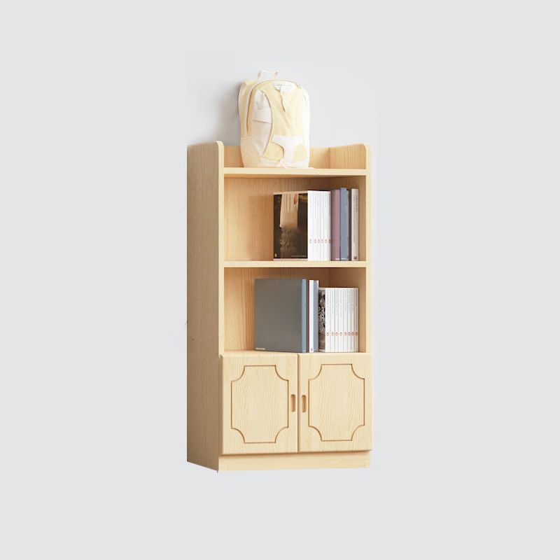 Contemporary Wooden Vertical Book Shelf Closed Back Brown Shelf Bookcase for Study Room