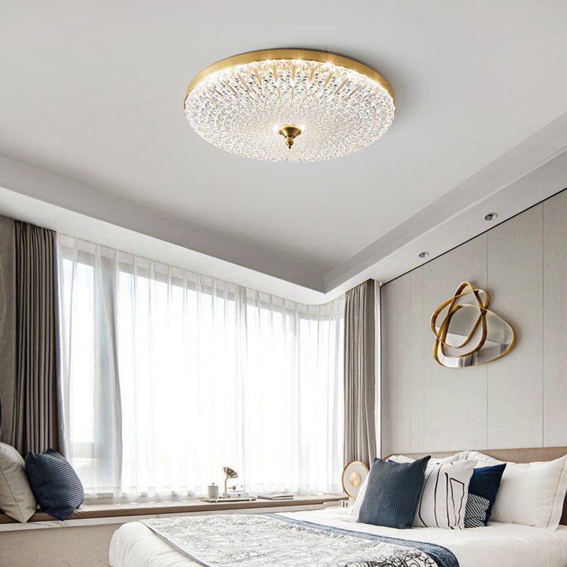 Contemporary Golden/Black Single Flush Mount Lighting LED Acrylic Ceiling Light