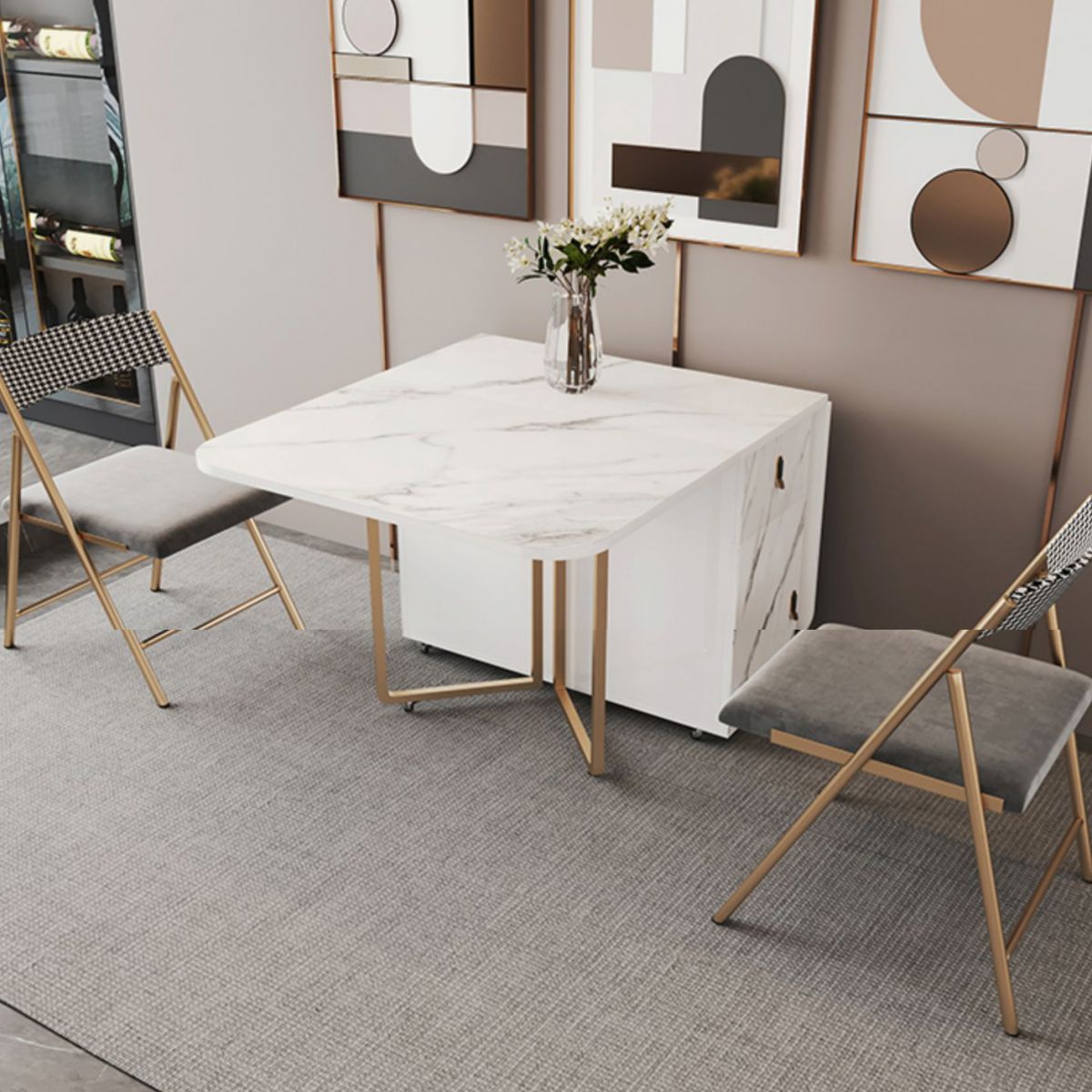 Eigentijdse stijl rechthoek eettafel vouwen eetkamer huismeubilair