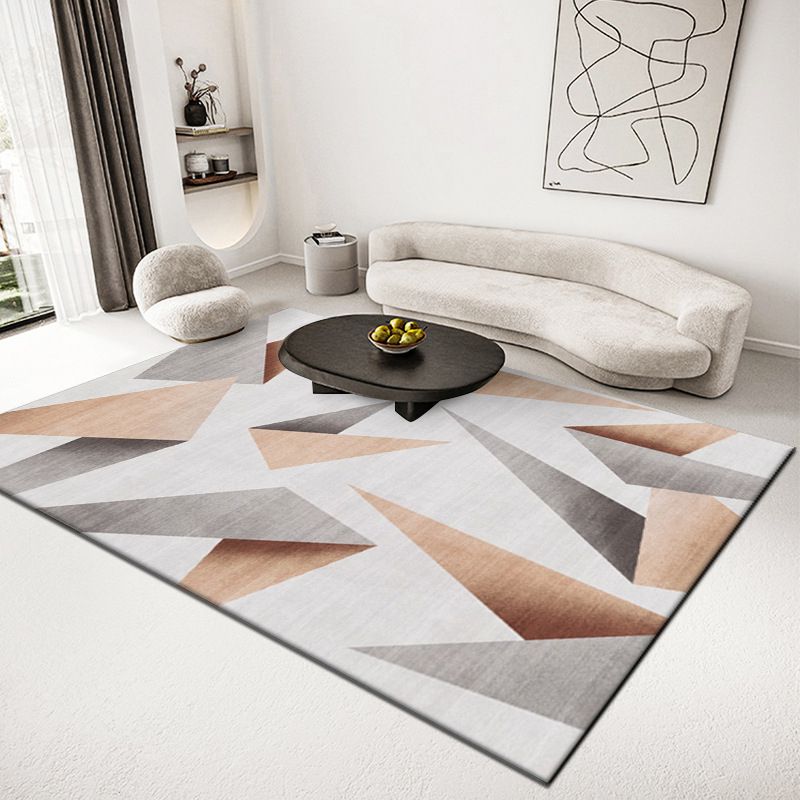 Light Modern Carpet Polyester Color Block Carpet Stain Resistant Carpet for Living Room