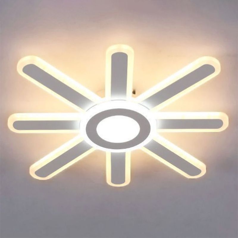 Plafonnier encastré LED en forme de soleil en acrylique, plafonnier blanc moderne pour chambre à coucher