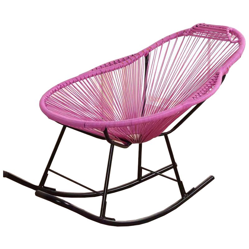 Modern Rattan Rocking Chair Plain Rocker Chair with Removable Cushions