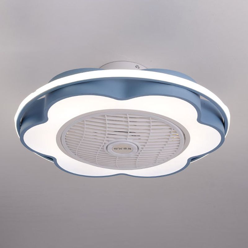 MODERNAL MOTALLISME MÉTALLIQUE DE 28 "LEDTHER LED PADIR LAMPE FAN PRODUCE FAN en noir / rose / bleu