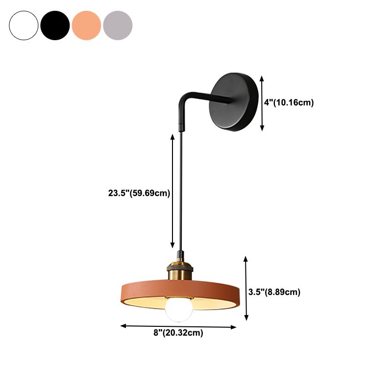 Modern Metal LED Wall Sconce Geometric Shape Wall Light with Resin Shade for Bedroom