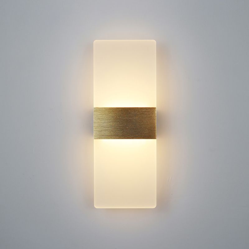 Simple Rectangular Shade Wall Sconce Light, Acrylic Sconce Light Fixture for Bedroom