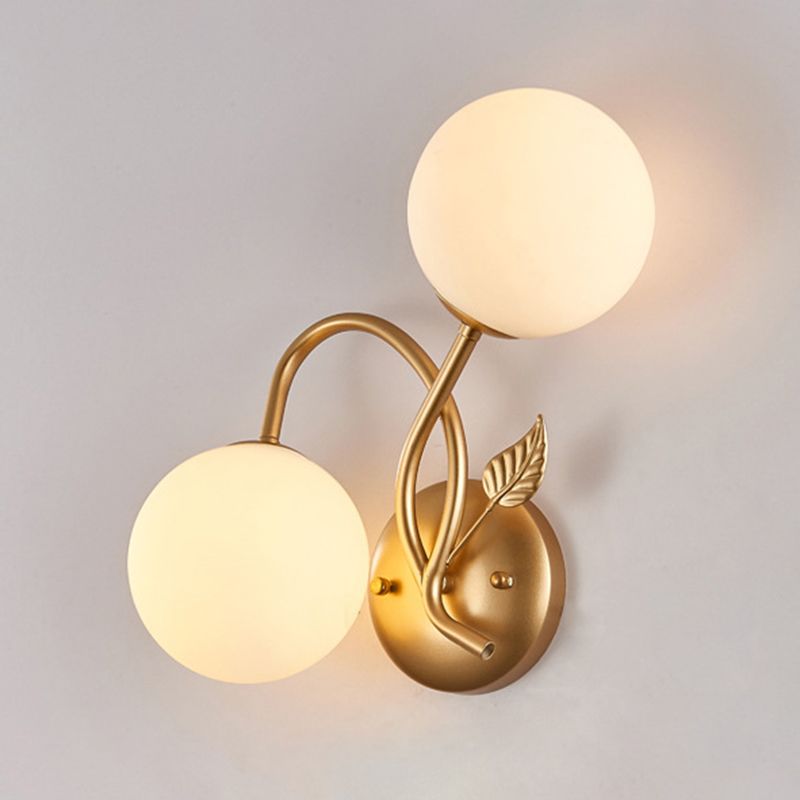 Modern Sconce Light Fixture 2-Light Wall Sconce with Metal and Glass for Living Room
