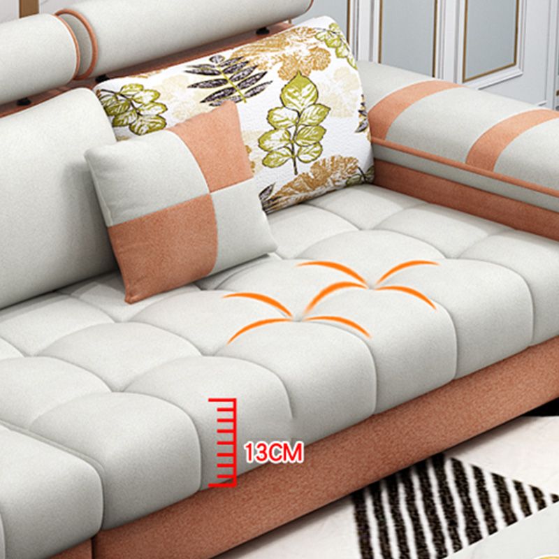 Contemporary Cotton Blend and Faux Leather Furniture Sectionals