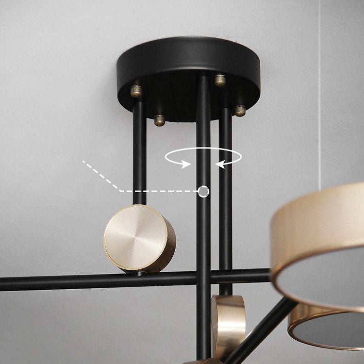 Gold Metall Pendelleuchte Licht aus der Mitte des Jahrhunderts modern