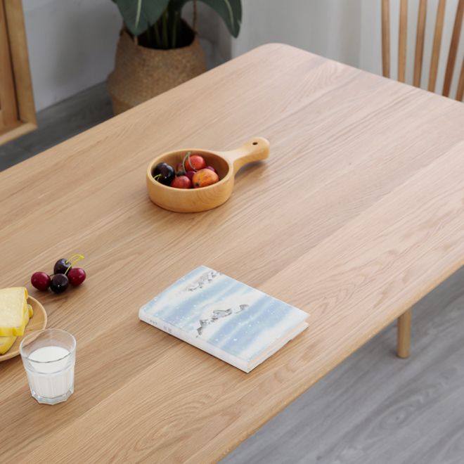 Rectangle Oak Wood Dining Table in Nature Modern Kitchen Table with 4 Legs