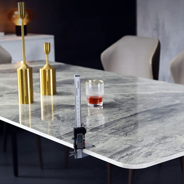 Eettafel van gesinterd steenblad voor restaurant Industriële keukentafel met 4 poten
