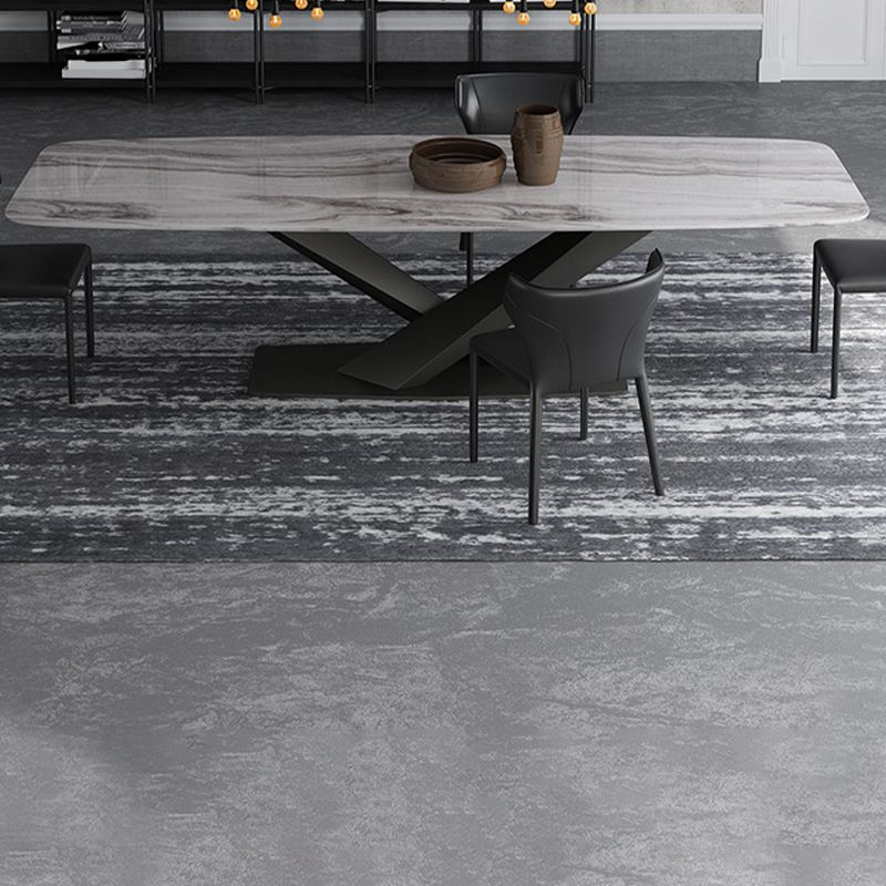 Traditional Luxury Table Metal Base Rectangle Dining Table for Home