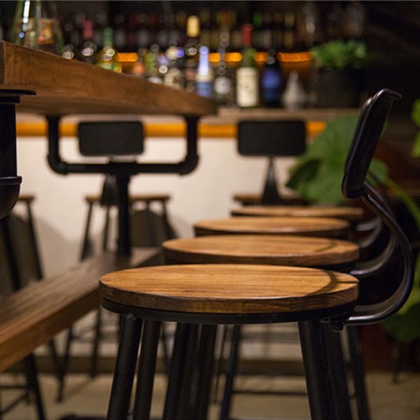 Industrial Style Pub Dining Set 1/2/9 Pcs Rectangular Solid Wood Pub Set for Home