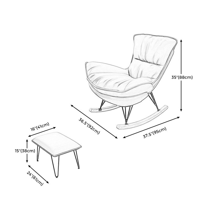 Lounge Chair 36.22" L x 37.40" W x 34.64" H Armless Accent Chair with Ottoman