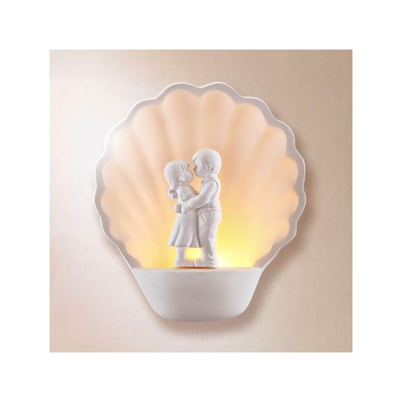 Luz de pared de pareja blanca con concha romántica
Iluminación de apliques de yeso en blanco para la sala de estudio