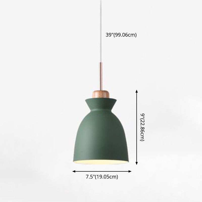 Aluminum Macaroon Hanging Light Contemporary Style Mini Suspension Lighting Fixture for Bedroom Kitchen