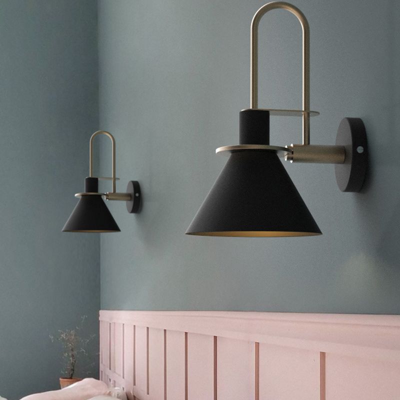 Modern Style Cone Shape Wall Sconce Metal 1 Light Sconces for Corridor
