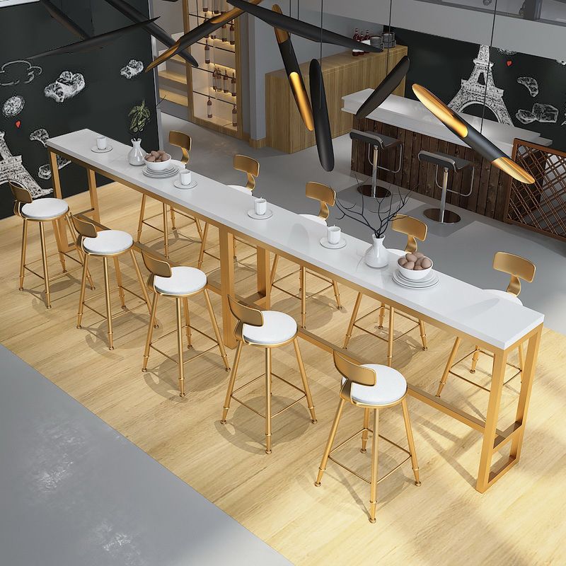 Rectangle Pub Table Glam Solid Wood Bar Table for Indoor and Breakroom