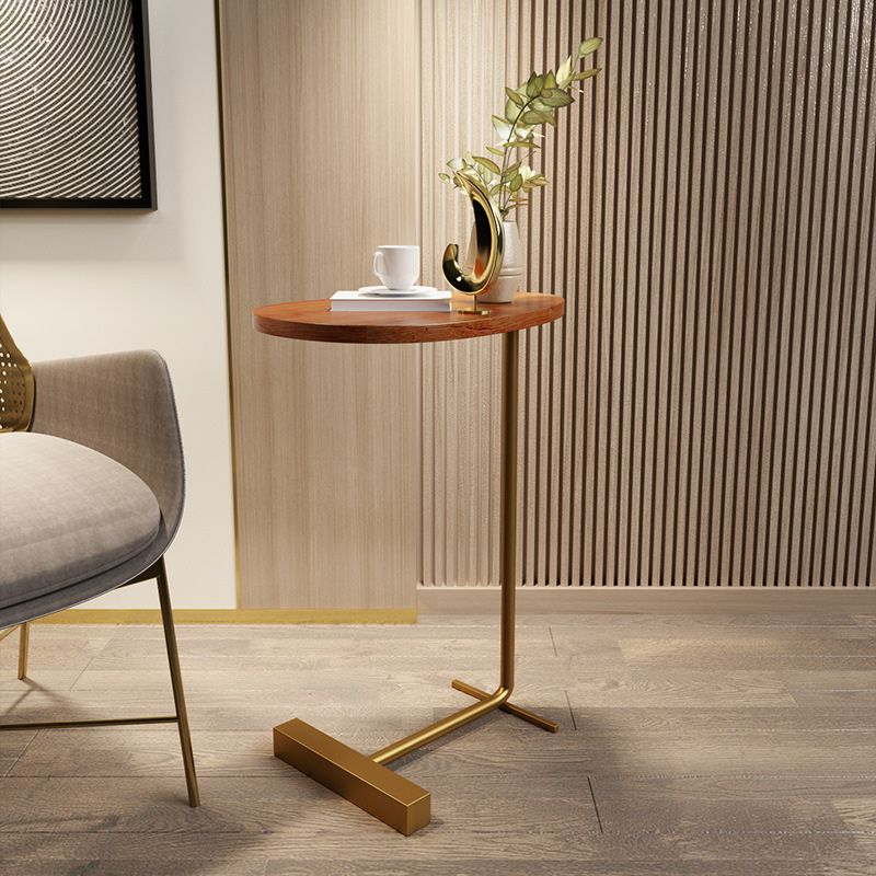 Modernistic Metal C Side Table Geometric Side End Table with Marble Top