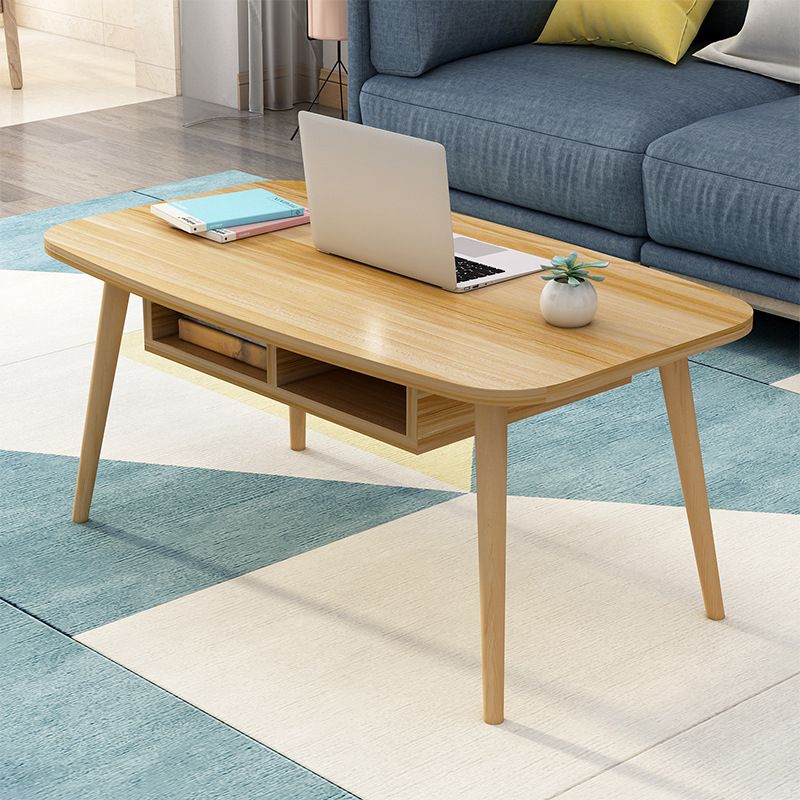 Modern 16.5"Tall 4 Legs Rectangular Wooden Table Top Coffee Table