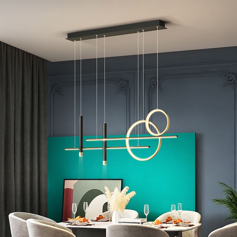 Wrought Iron LED Island Pendant Light in Modern Creative Style Silica Gel Ceiling Light for Dining Room