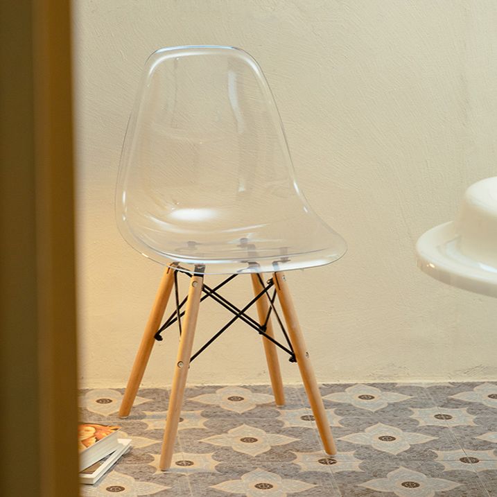 Modern Contemporary Plastic Armless Dining Chairs Solid Dining Chairs