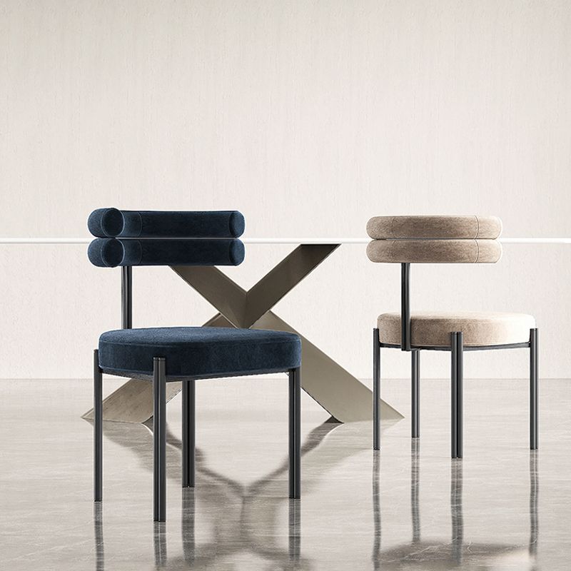 Scandinavian Metal Dining Chair Side Open Chair for Dining Room