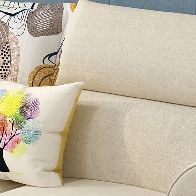 Nordic Stationary Living Room Flared Arm Cushions Sofa Chaise