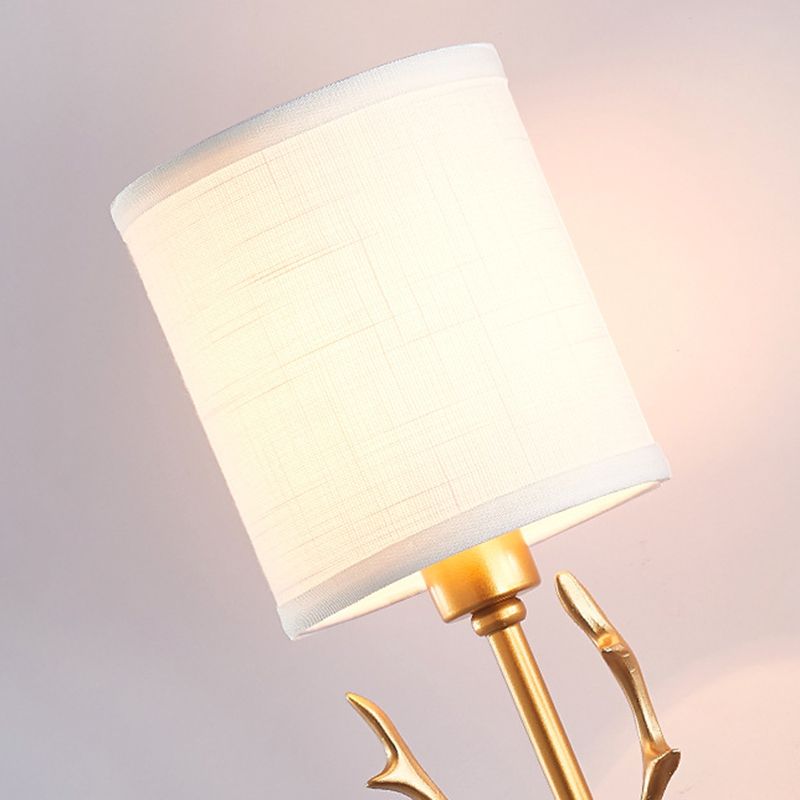 Modern Style Cylinder Shape Wall Light Fabric 1 Light Sconces for Bedroom