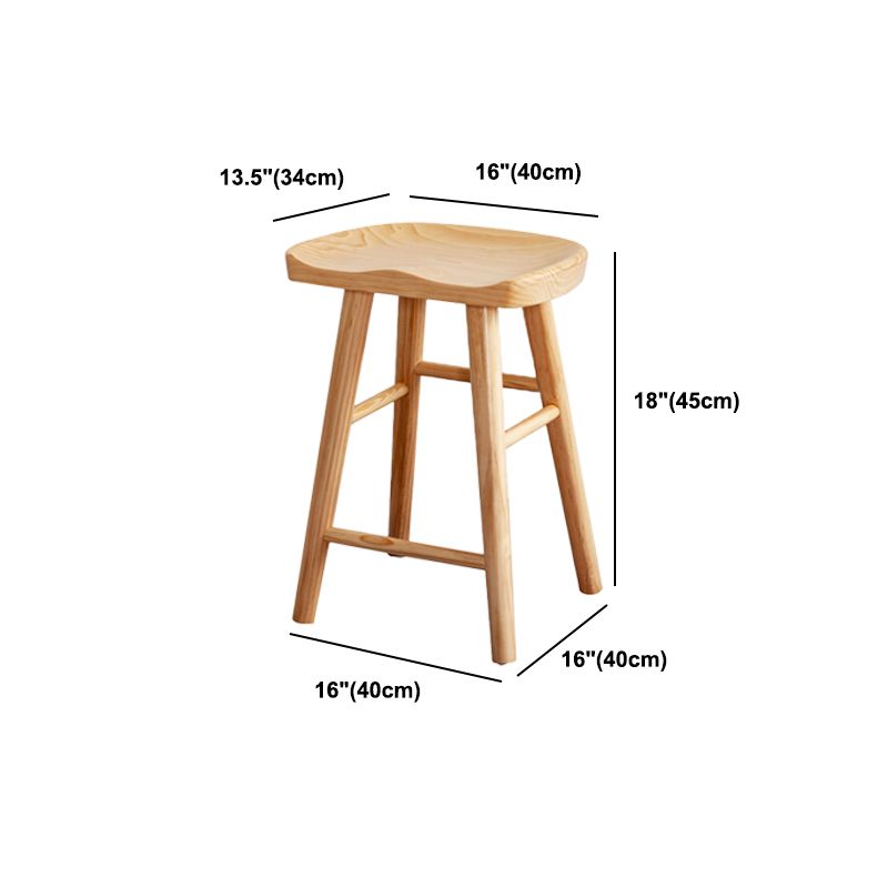 Modern Armless Backless Counter Stool Wood Cashier Bar Stool with Seat and Pedal