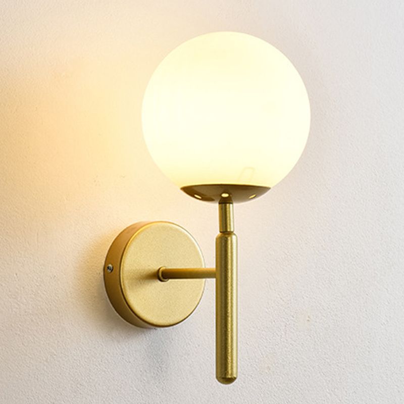 Modernist Wall Sconce Globe Sconce Light with Glass for Bedroom