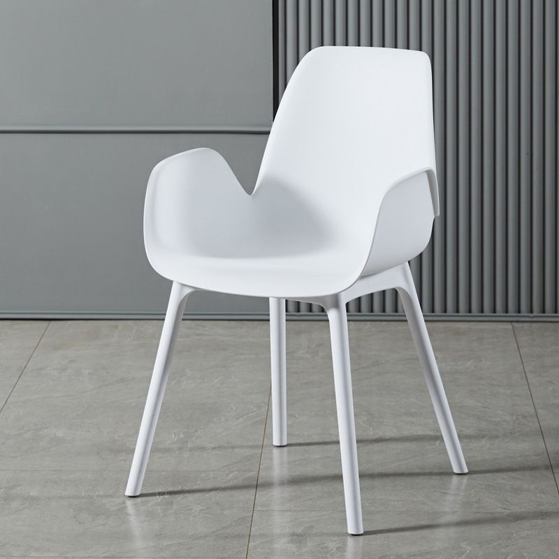 Modern Plastic Arm Chair Parsons Chair in Matte Finish for Kitchen