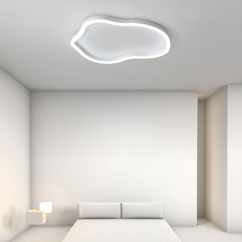 Plafonnier encastré en métal de forme unique, style moderne, éclairage encastré à 1 lumière en blanc