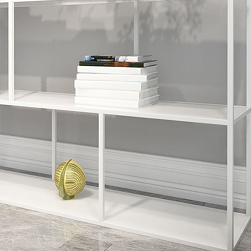Open Bookcase Minimalist Book Shelf with Metal Rectangular Shelves