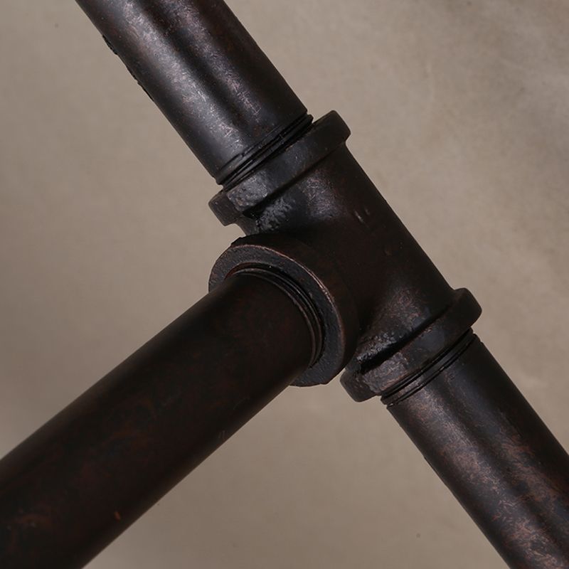 Antique Pipe Arm Wall Lighting 3 Heads Iron Wall Mount Light in Black for Corridor