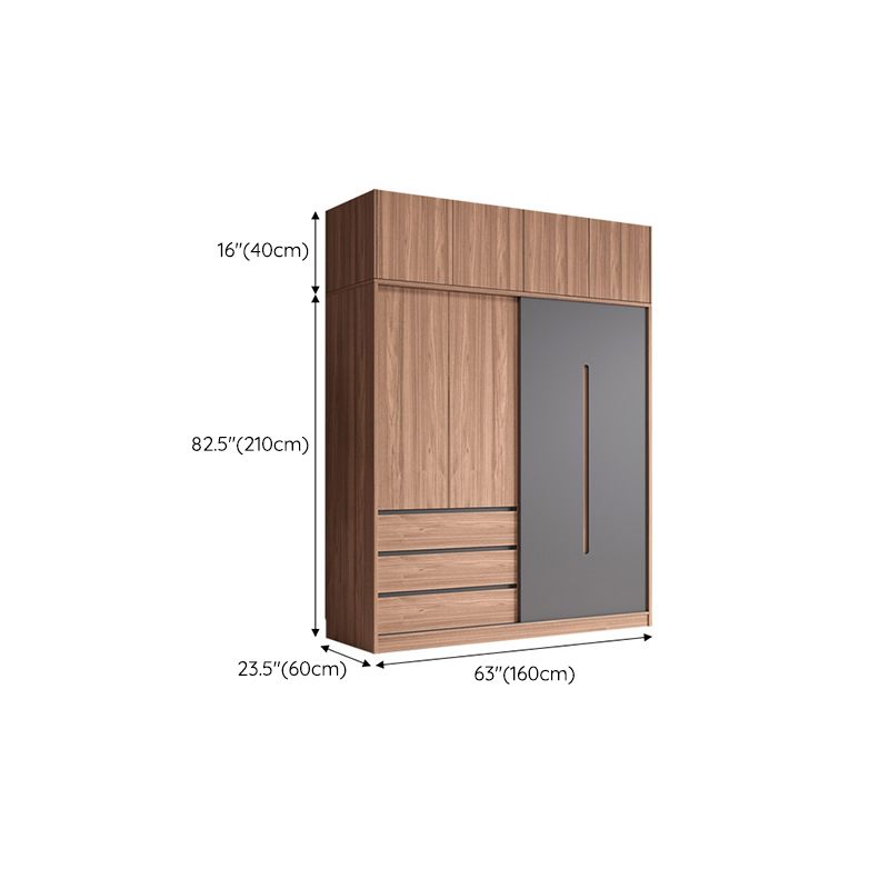 Contemporary Sliding Door Storage Cabinet Bedroom Cabinet with Drawers