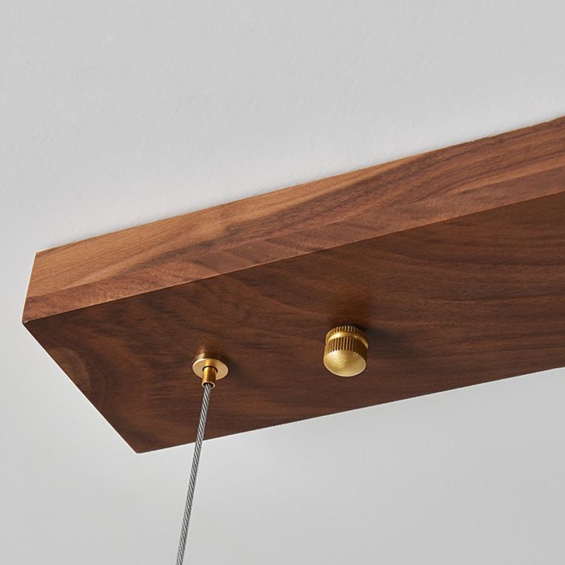 Luz de la isla Sputnik de madera en moderna luz colgante de cobre de estilo artístico con sombra de vidrio
