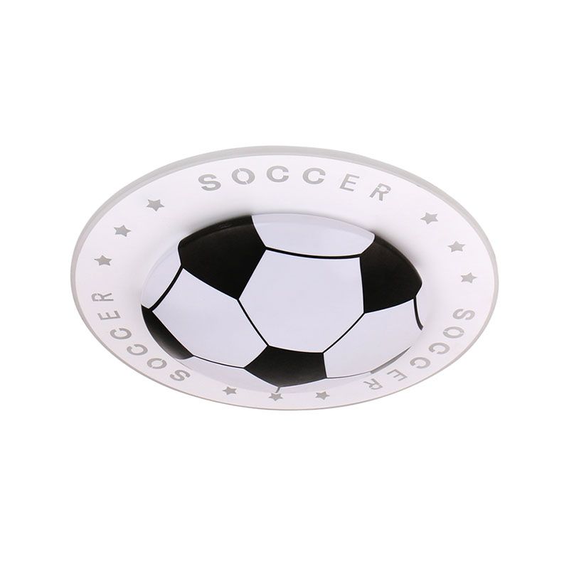 16.5"/20.5" W Kids LED Flush Mount Spotlight Black/Blue Football Flushmount Ceiling Lamp with Acrylic Shade