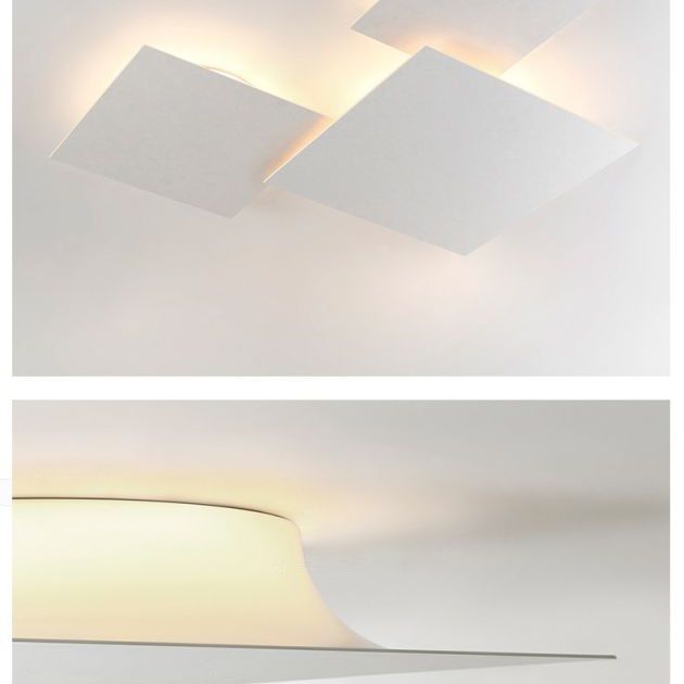 Lampada da incasso a soffitto artistica a LED quadrata nordica con illuminazione in metallo per soggiorno