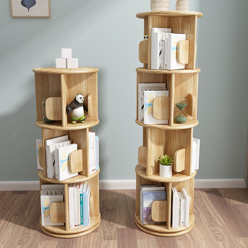 Corner Wood Bookshelf Modern Vertical Bookcase for Living Room