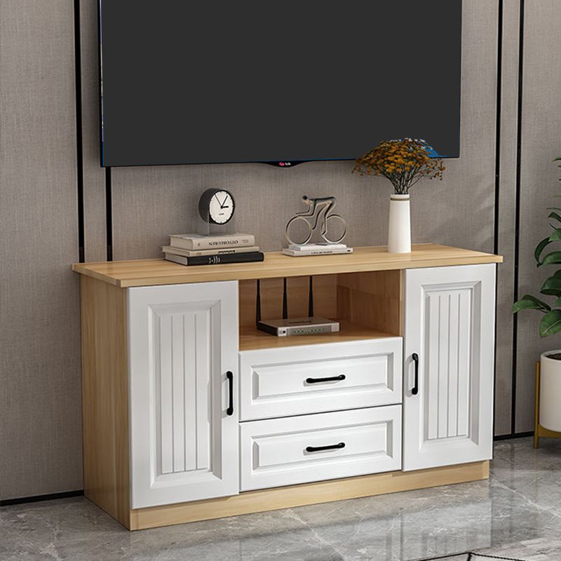 Wooden TV Cabinet Traditional Style Home Living Room Stand Console with Drawers